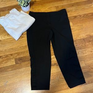 Halogen Black Tuxedo Stripe Snap Trouser Work Pants Womens 12P Petite Workwear